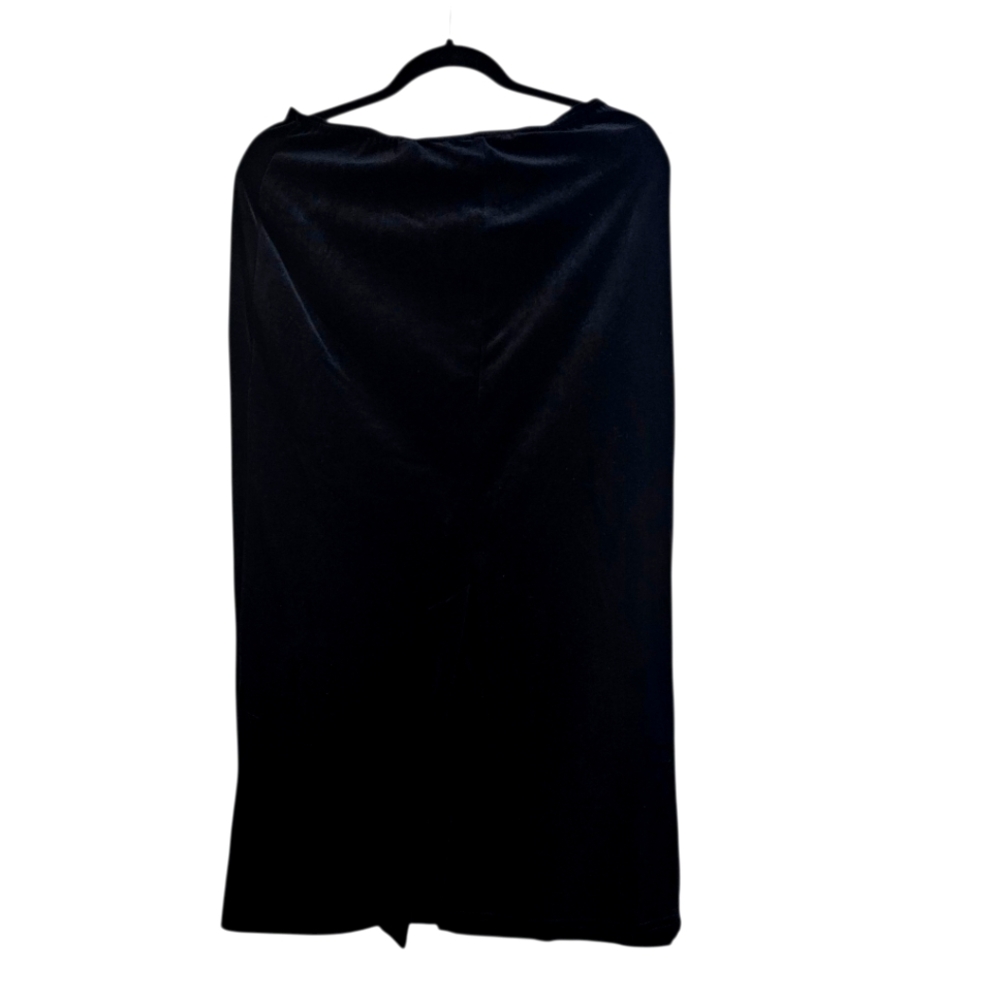 Vintage Studio Velvet Stretch Midi Skirt Black Womens Size 8 Made In USA